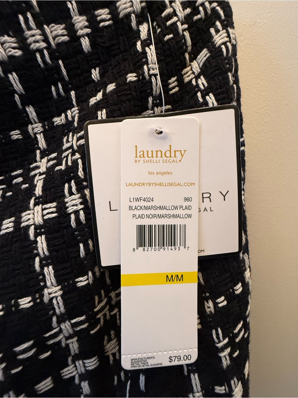 NWT Laundry By Shelli Segal Black And White Tweed Skirt and jacket Size Medium - Picture 4 of 10